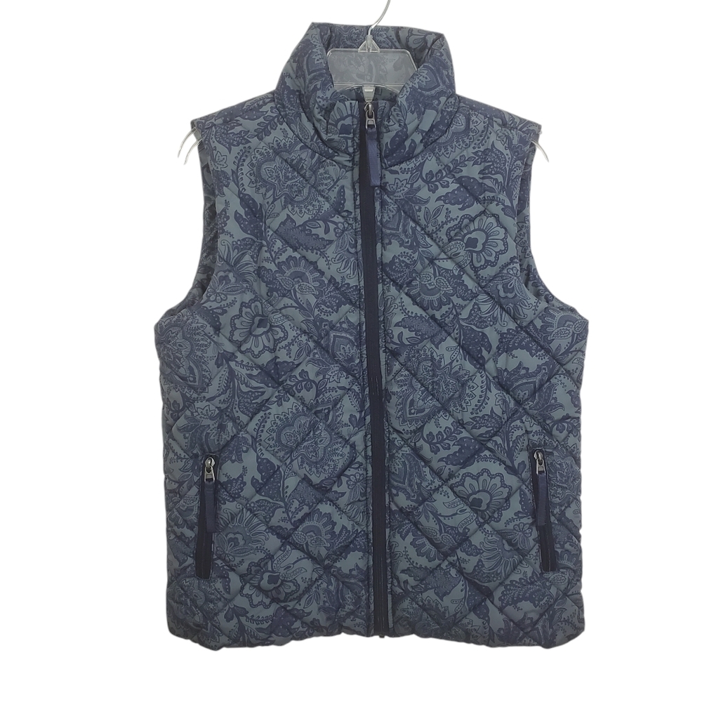 NWT Vera Bradley Puffer Vest Quilted Java Olive Size Large Paisley Boho